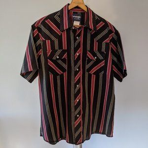 Black and Red stripe Wrangler western short sleeve